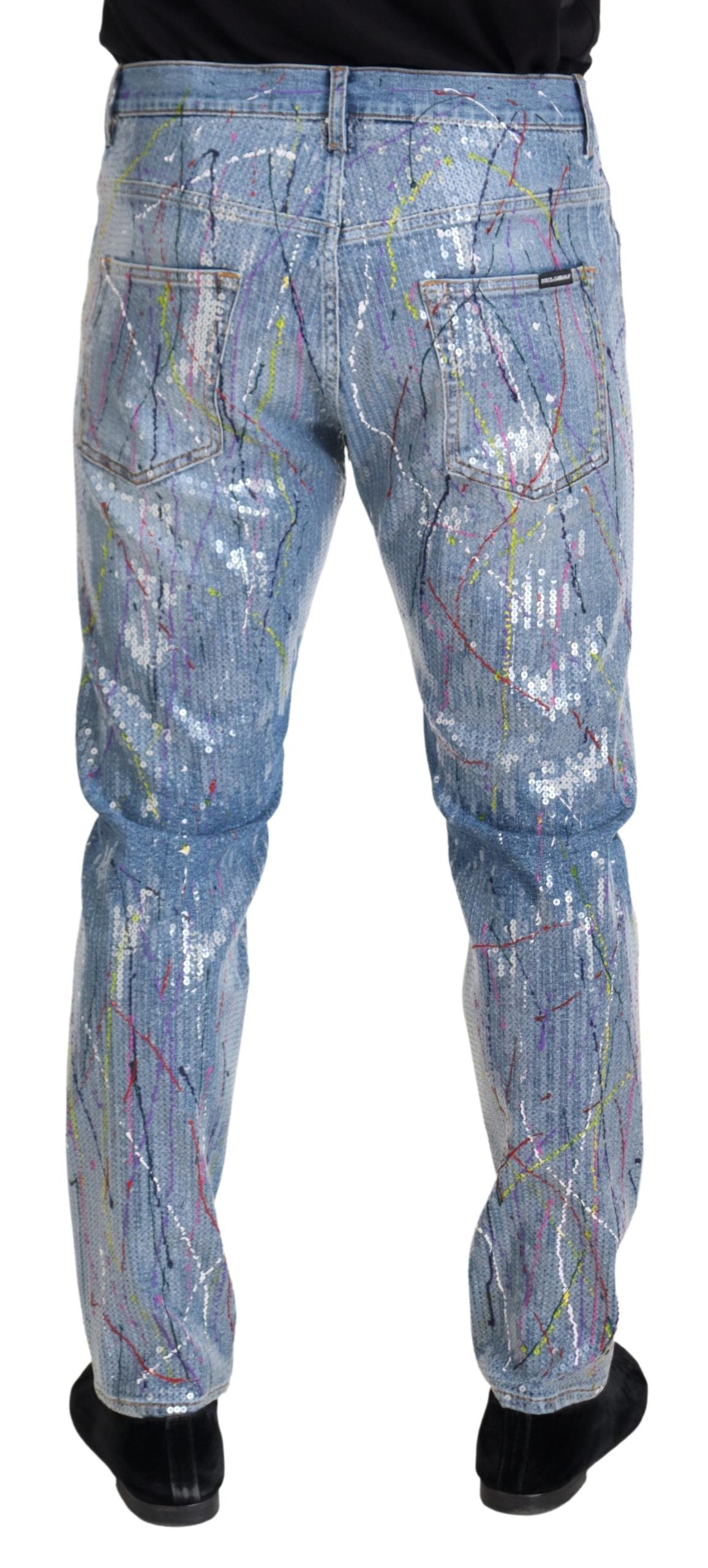 Dolce & Gabbana Exquisite Color Splash Denim Pants