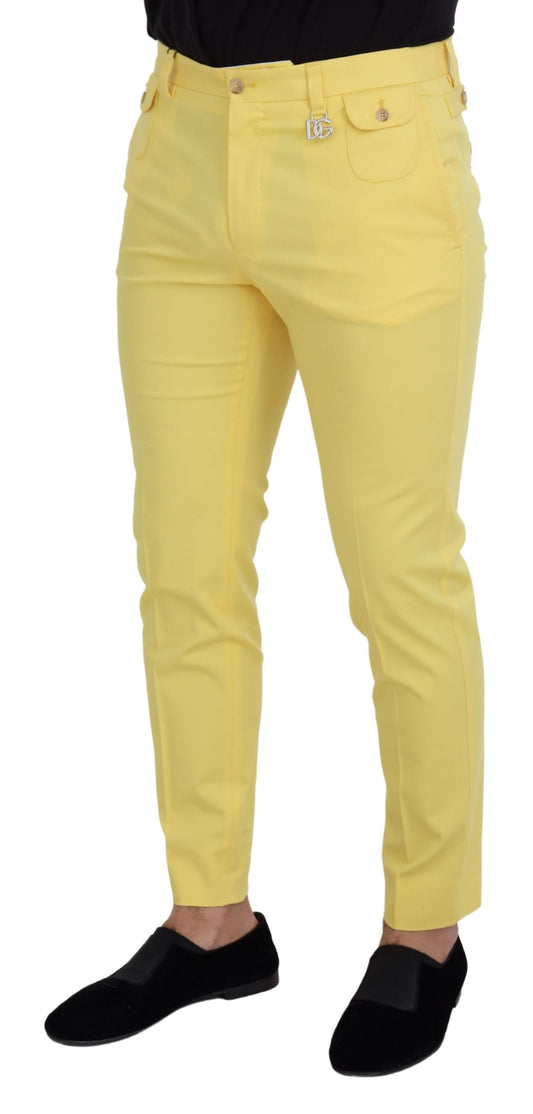 Dolce & Gabbana Sun-Kissed Yellow Cotton Trousers