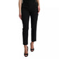 Dolce & Gabbana Black Wool High Waist Tapered Trouser Pants