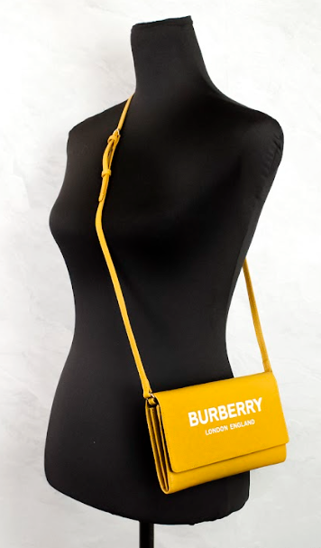 Burberry Hazelmere Printed Logo Leather Light Copper Orange Wallet Crossbody Bag