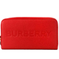 Burberry Elmore Red Embossed Logo Leather Continental Clutch Wallet