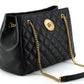 Versace Elegant Quilted Nappa Leather Tote Bag