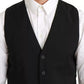 Dolce & Gabbana Black Wool Stretch Waistcoat Formal Dress Vest