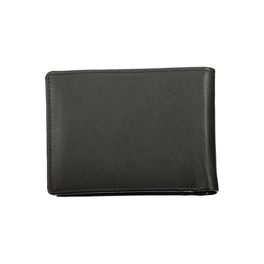 Blauer Sleek Black Leather Dual Compartment Wallet