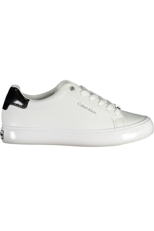 Calvin Klein Sleek White Contrasting Lace-up Sneakers