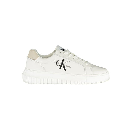 Calvin Klein Chic White Lace-Up Sneakers with Contrast Details