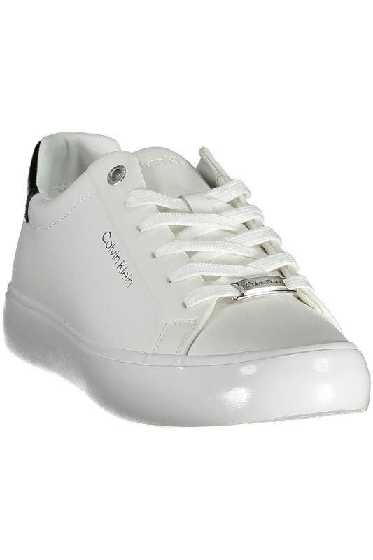 Calvin Klein Sleek White Contrasting Lace-up Sneakers
