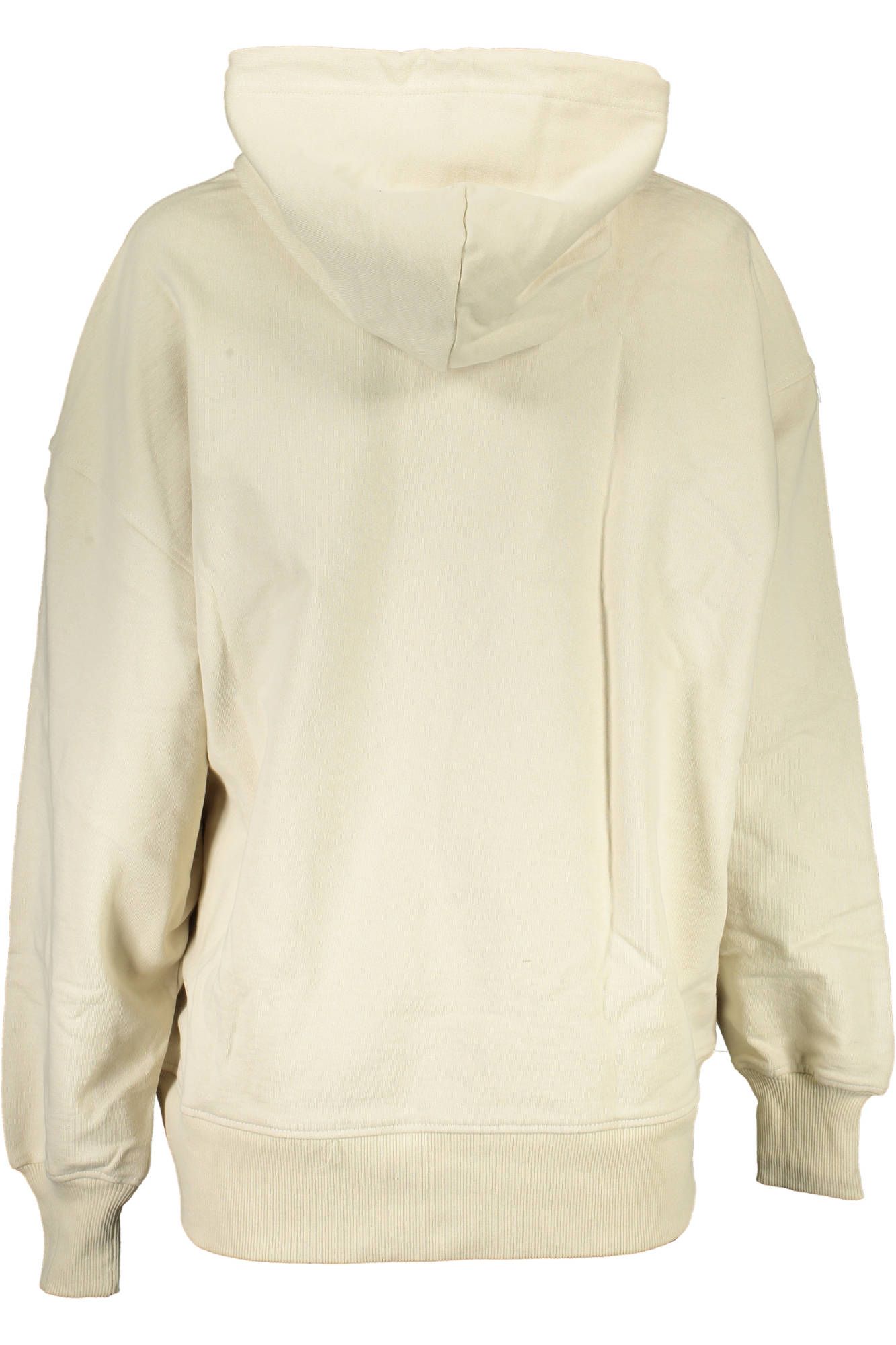 Calvin Klein Beige Hooded Cotton Sweatshirt with Logo Detail