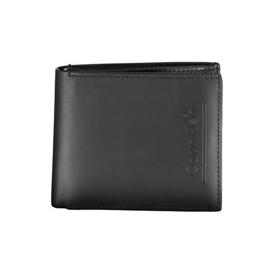 Calvin Klein Black Leather RFID Wallet with Coin Purse