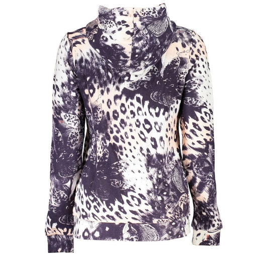 Cavalli Class Chic Pink Hooded Sweatshirt with Contrast Details
