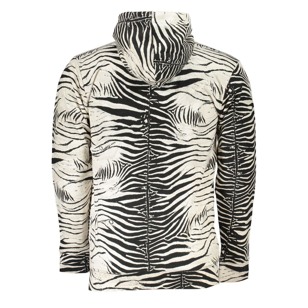 Cavalli Class Chic White Hooded Sweatshirt with Unique Pattern
