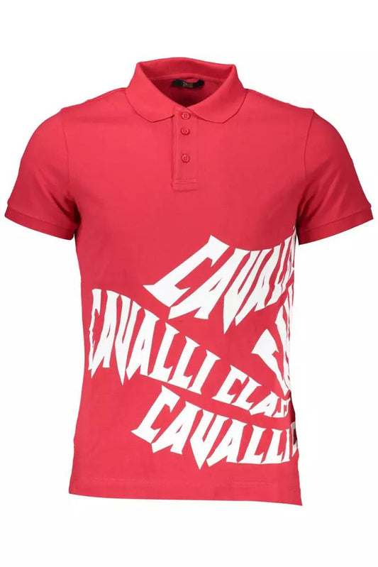 Cavalli Class Elegant Pink Cotton Polo for the Discerning Gentleman