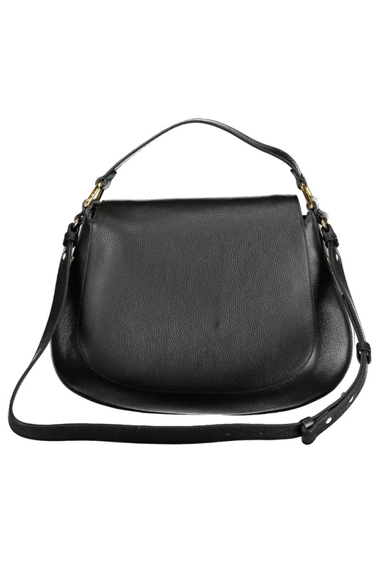 Coccinelle Elegant Black Leather Handbag with Versatile Strap