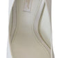 Dolce & Gabbana Crystal-Embellished White Peep Toe Heels