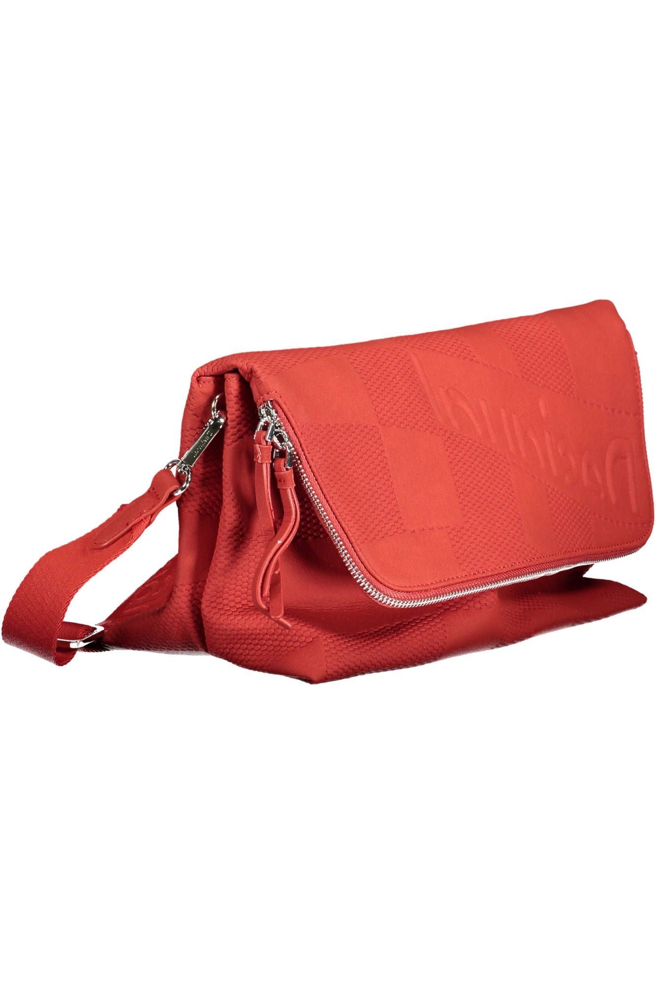 Desigual Chic Red Polyurethane Handbag with Multiple Compartments
