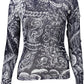 Desigual Chic Blue Viscose Long-Sleeved Round Neck Top