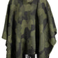 Desigual Chic Contrasting Poncho with Hood and Zip Details