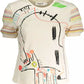 Chic Desigual Printed White Tee with Contrasting Accents