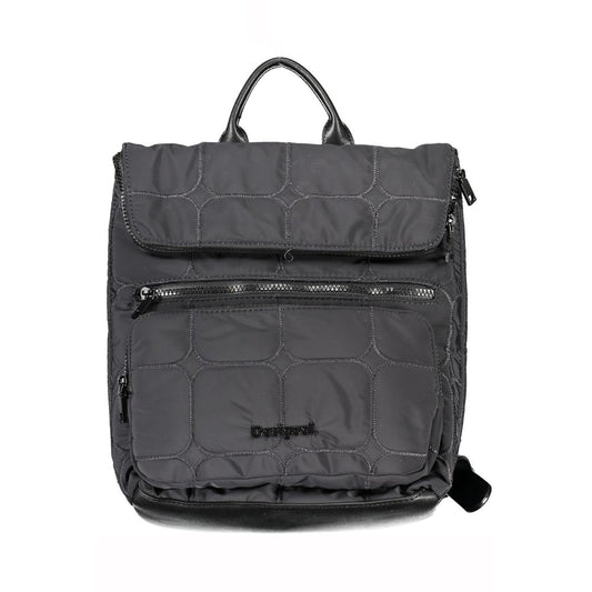 Desigual Chic Urban Black Polyester Backpack with Contrasting Details