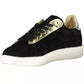 Diadora Elegant Black Leather Sneakers with Contrasting Details
