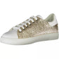 Emporio Armani Gleaming Gold Lace-Up Sport Sneakers