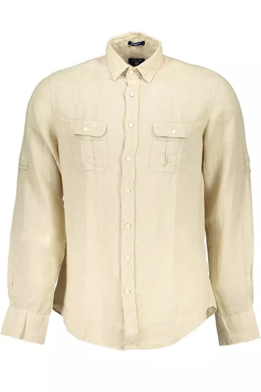 Gant Beige Linen Double Pocket Shirt