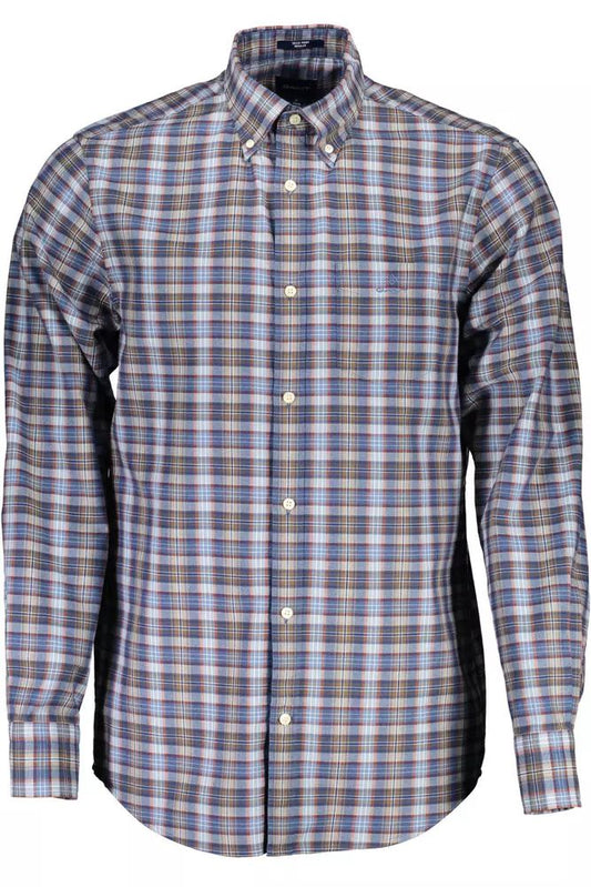 Gant Elegant Blue Button-Down Cotton Blend Shirt
