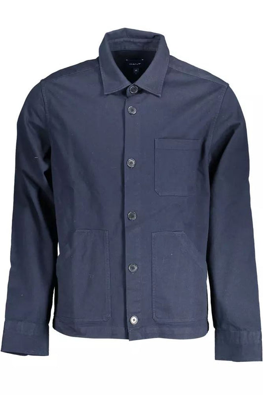 Gant Elegant Long-Sleeved Blue Cotton Shirt