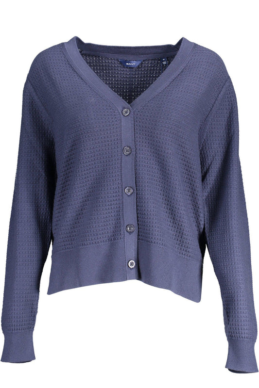 Gant Elegant Long-Sleeve Buttoned Blue Cardigan