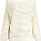 Gant Elegant White Perforated Crewneck Sweater