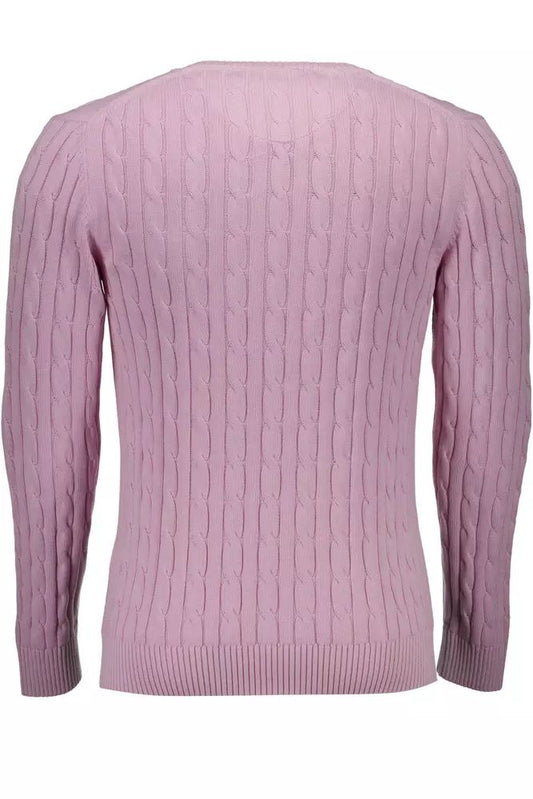 Gant Chic Pink Braided Stitch Sweater for Men