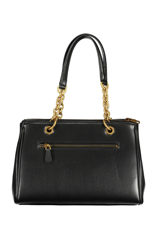 Guess Jeans Chic Black Contrasting Detail Dual-Handle Bag