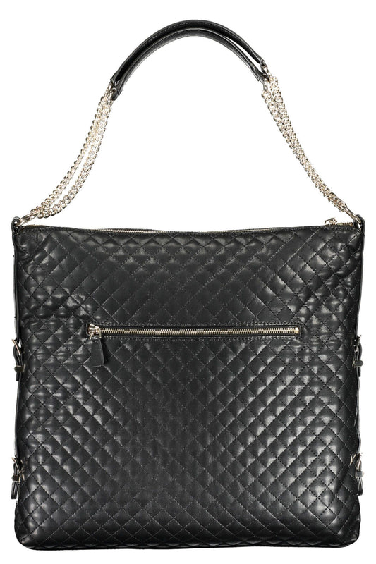 Guess Jeans Chic Two-Chain Black Shoulder Bag