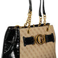 Guess Jeans Chic Black Chain-Handle Tote Bag