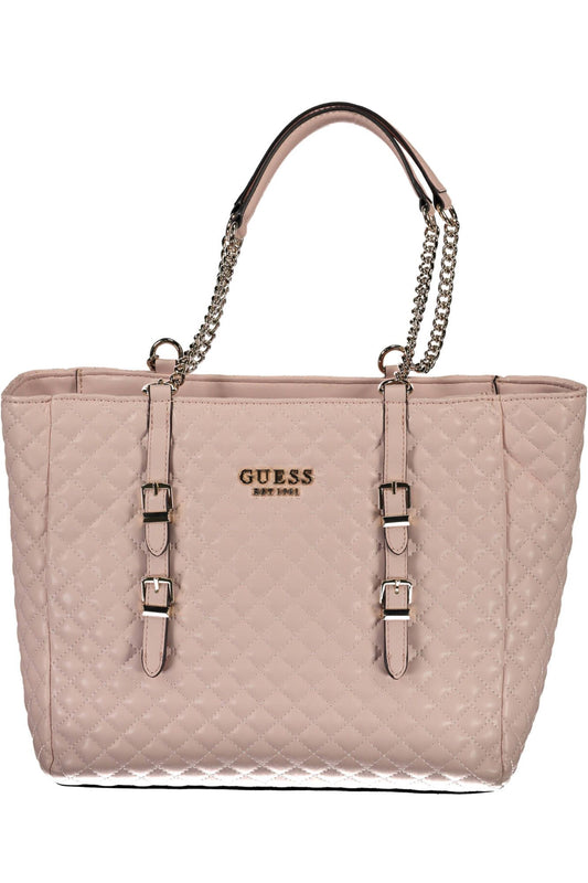 Guess Jeans Chic Pink Chain-Handle Shoulder Bag