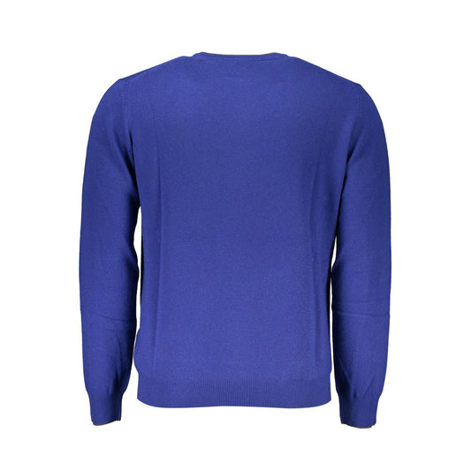 Harmont & Blaine Elegant Blue Crew Neck Cashmere Blend Sweater