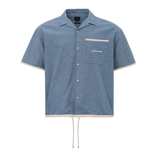 Armani Exchange Sleek Light Blue Cotton Men's Shirt