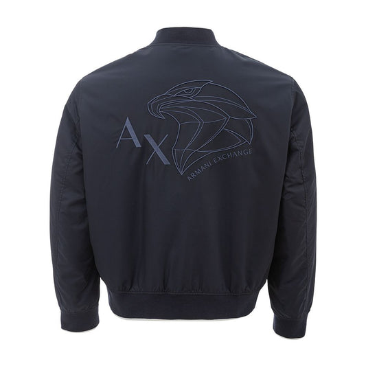 Armani Exchange Elevate Your Style in a Chic Blue Polyester Jacket