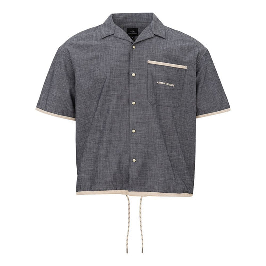 Armani Exchange Sleek Blue Cotton Shirt for Men