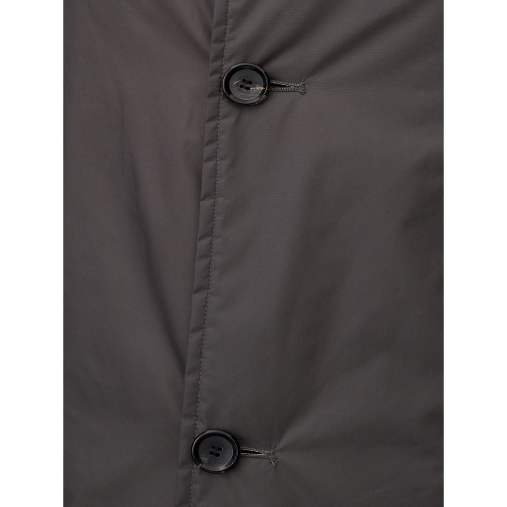 Add Sleek Gray Polyamide Jacket for Men