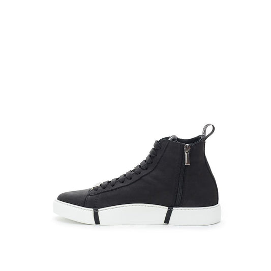 Roberto Cavalli Sleek Black Scamosciata Sneakers