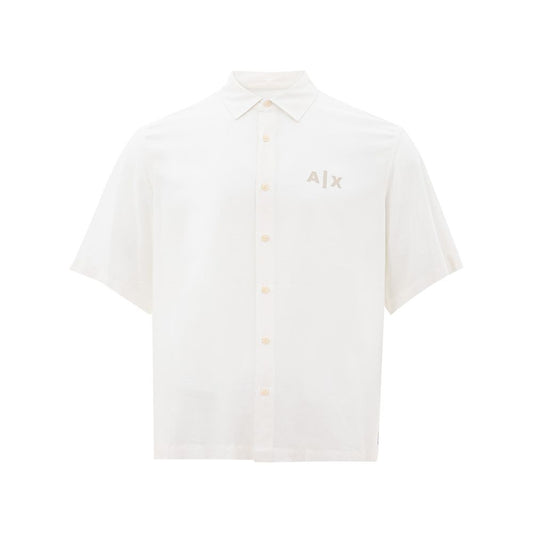 Armani Exchange Elegant White Viscose Men's Shirt