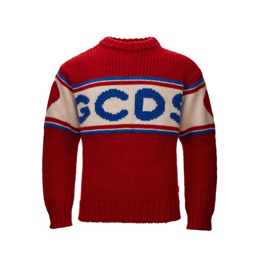 GCDS Elegant Red Wool Sweater for Men
