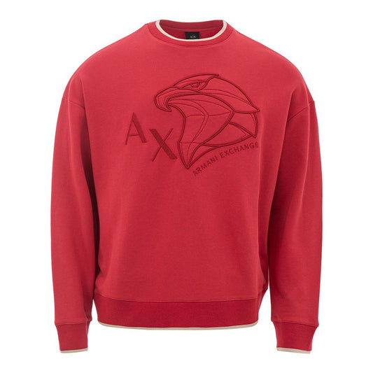 Armani Exchange Elegant Scarlet Cotton Sweater for Men