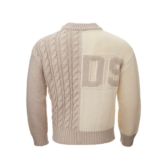 GCDS Beige Wool Cozy Statement Sweater