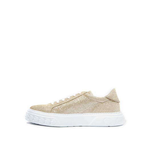 Casadei Elegant Gold Leather Sneakers
