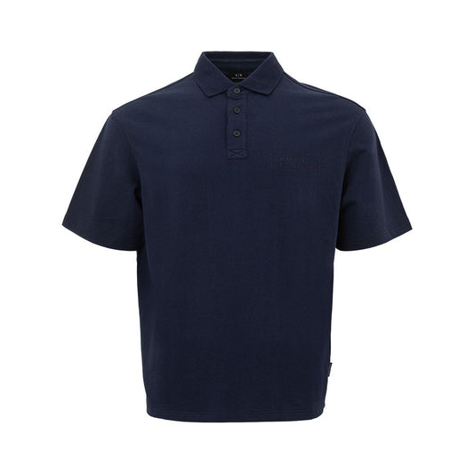 Armani Exchange Elegant Blue Cotton Polo Shirt