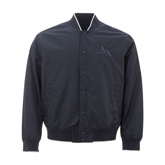 Armani Exchange Elevate Your Style in a Chic Blue Polyester Jacket
