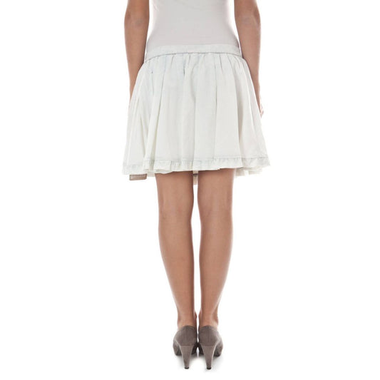 John Galliano White Cotton Skirt