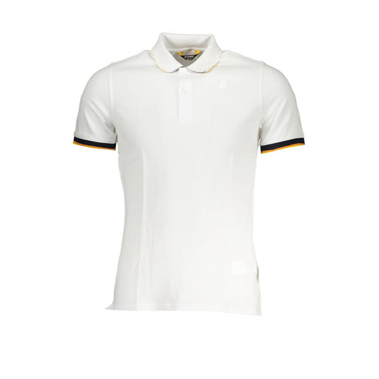 K-WAY Sleek White Polo Shirt with Contrast Detail